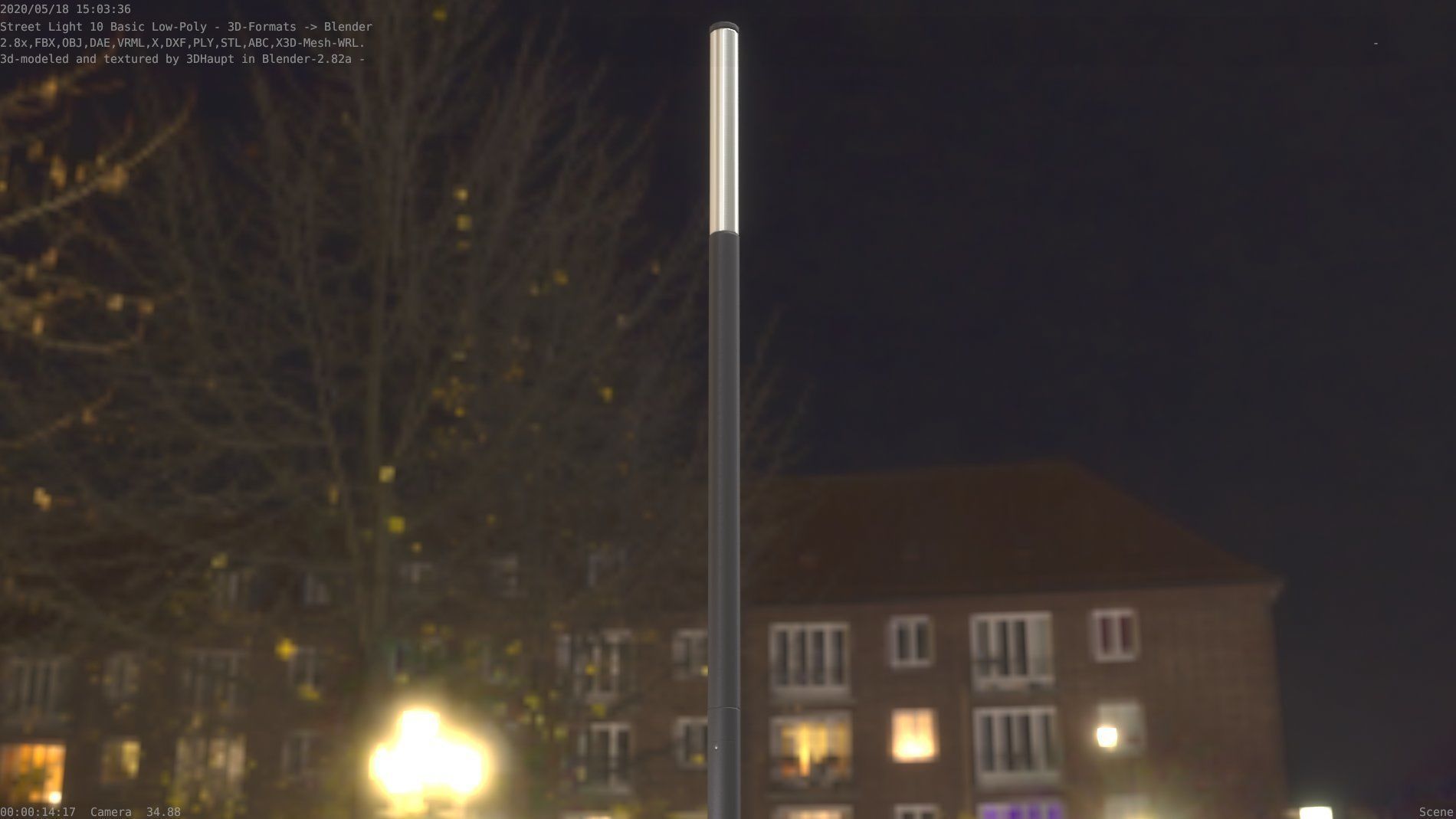 Street Light 10 Basic Low-Poly 535mm Low-poly 3D model_56