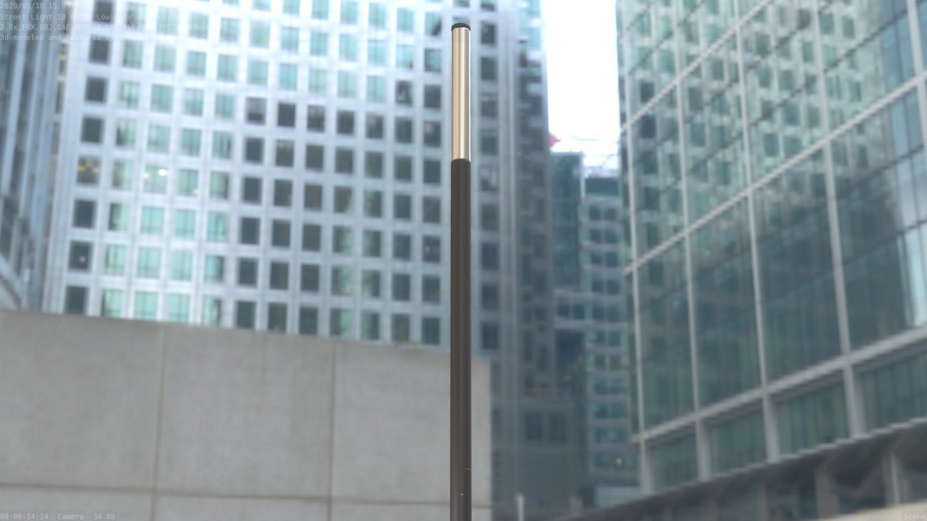 Street Light 10 Basic Low-Poly 535mm Low-poly 3D model_53