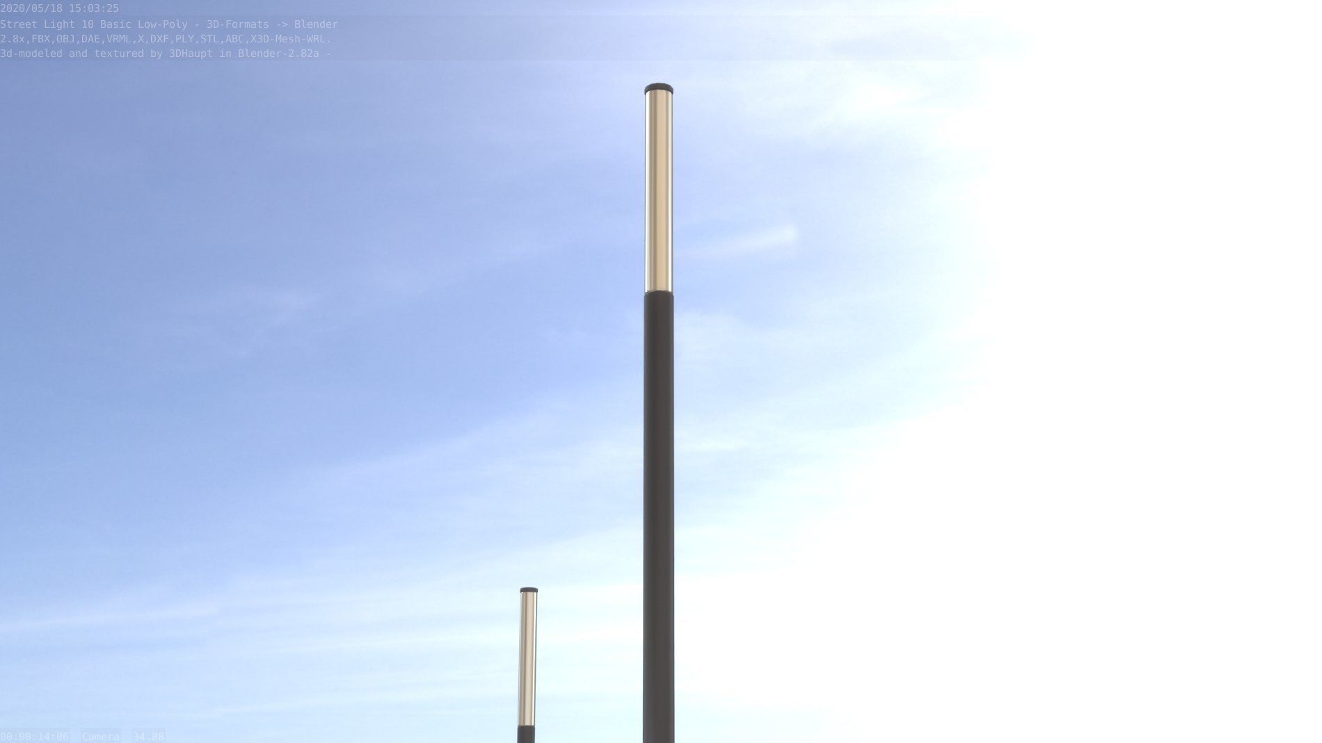 Street Light 10 Basic Low-Poly 535mm Low-poly 3D model_46
