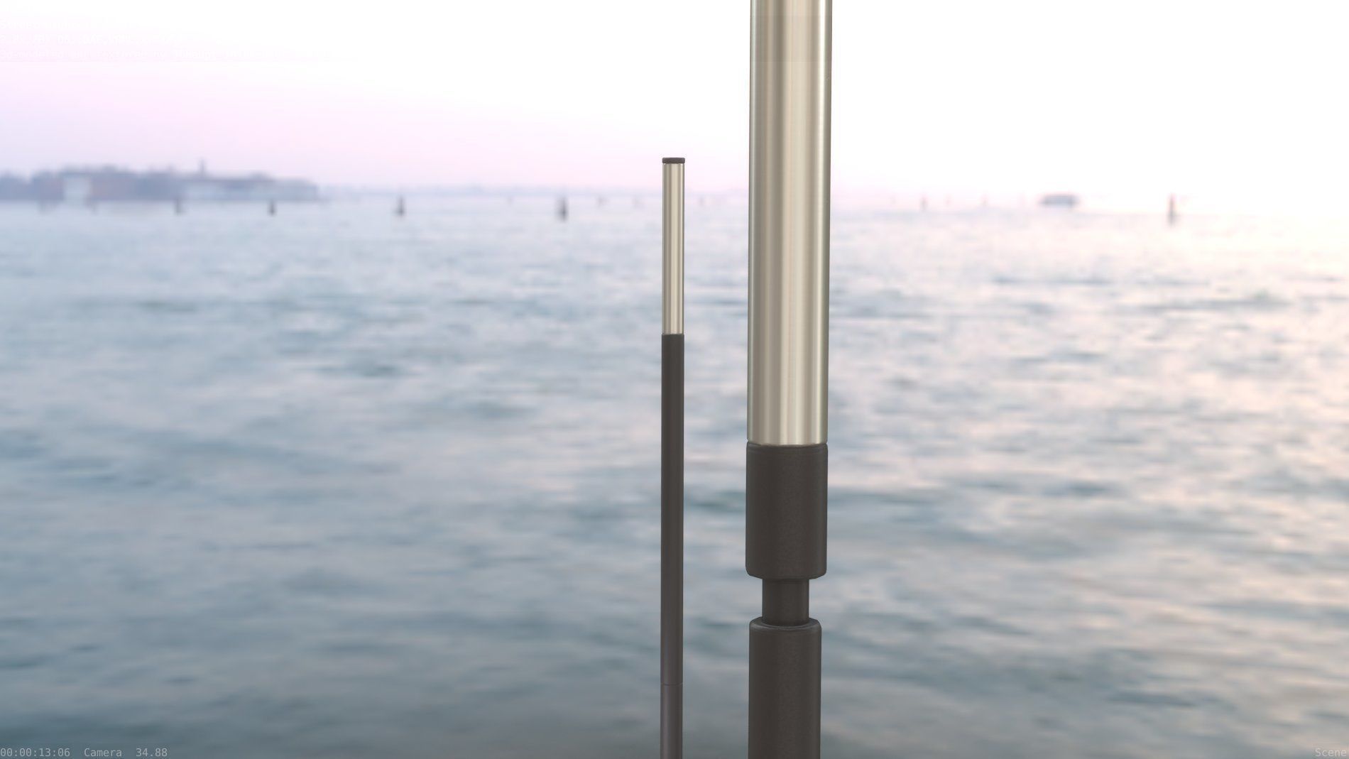 Street Light 10 Basic Low-Poly 535mm Low-poly 3D model_1