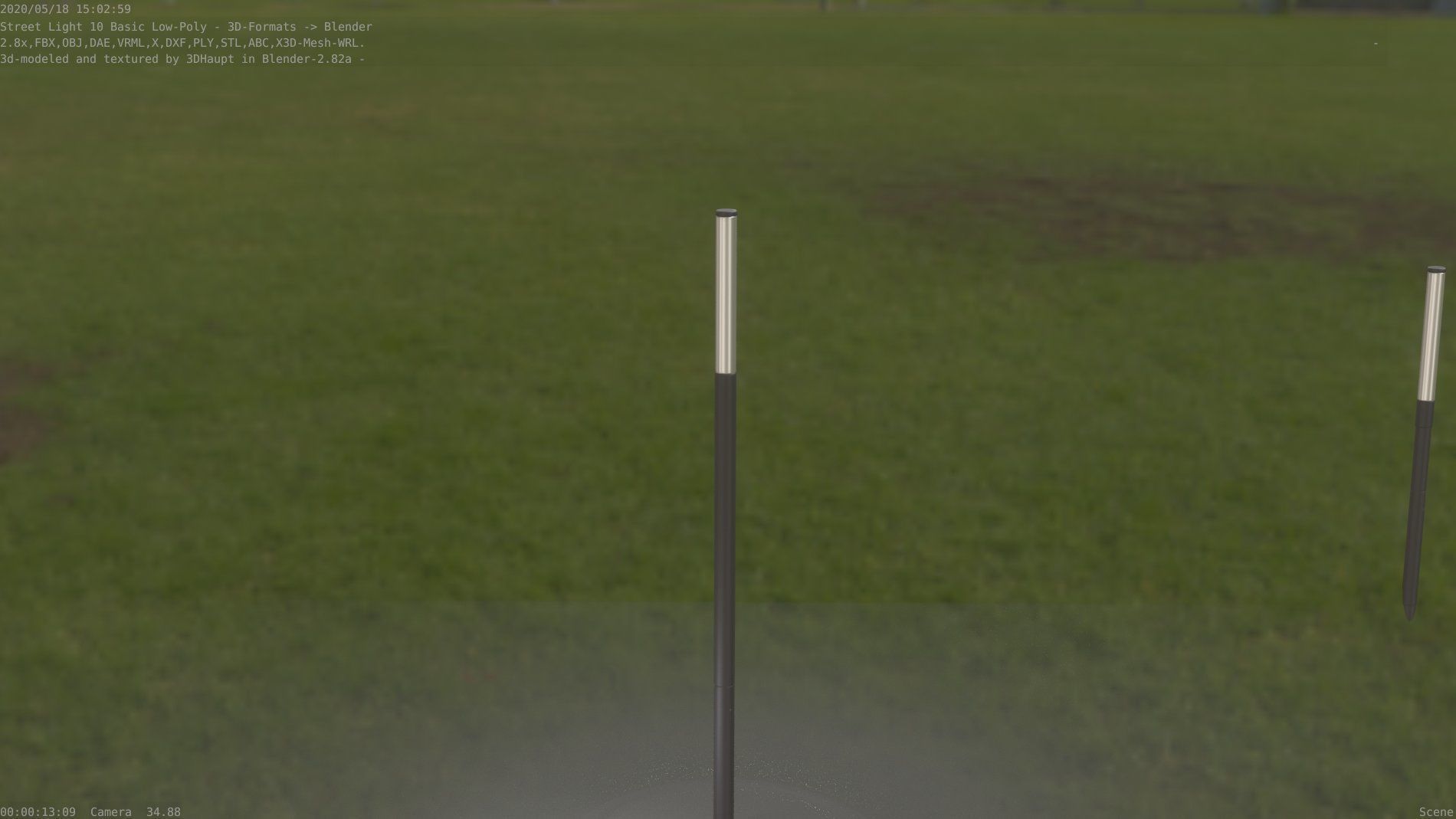 Street Light 10 Basic Low-Poly 535mm Low-poly 3D model_24
