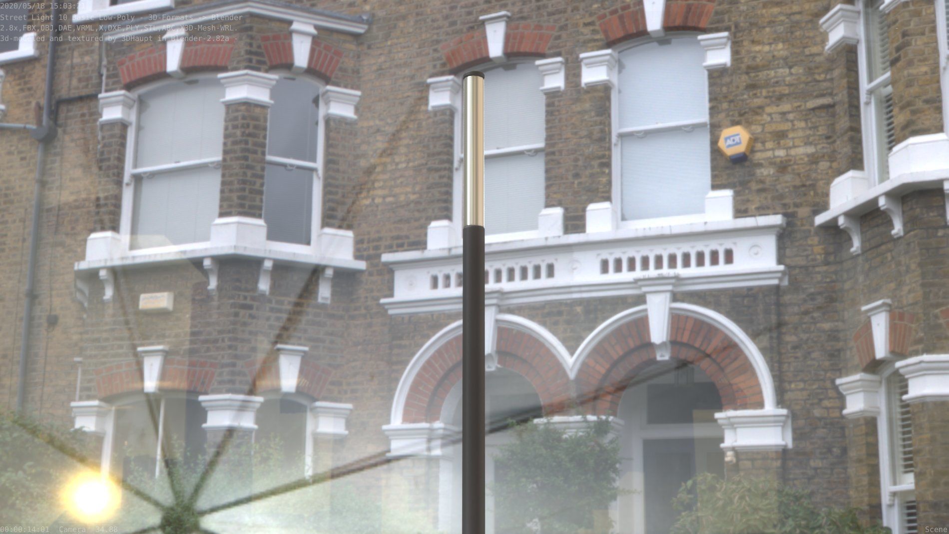 Street Light 10 Basic Low-Poly 535mm Low-poly 3D model_41