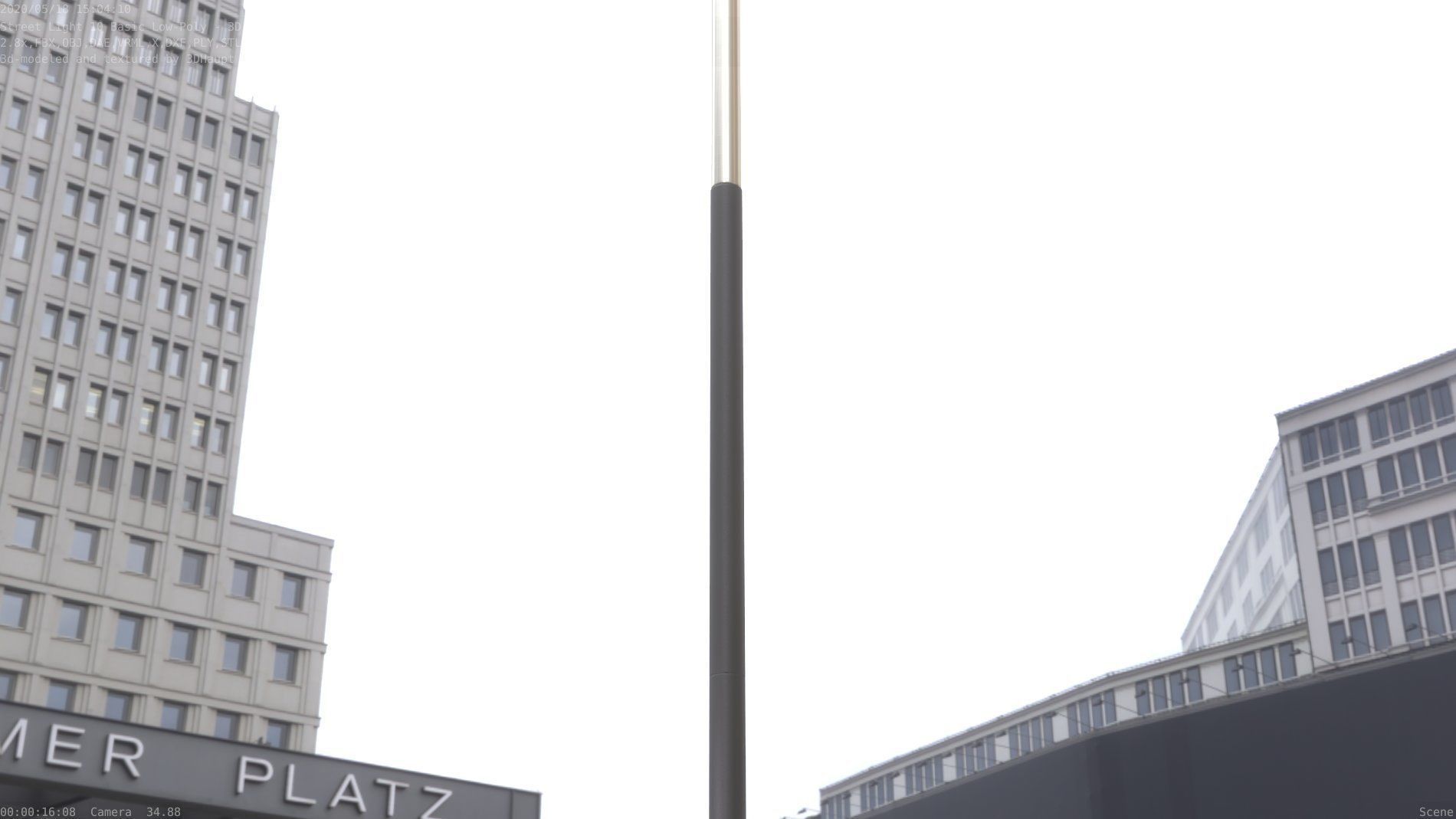 Street Light 10 Basic Low-Poly 535mm Low-poly 3D model_2