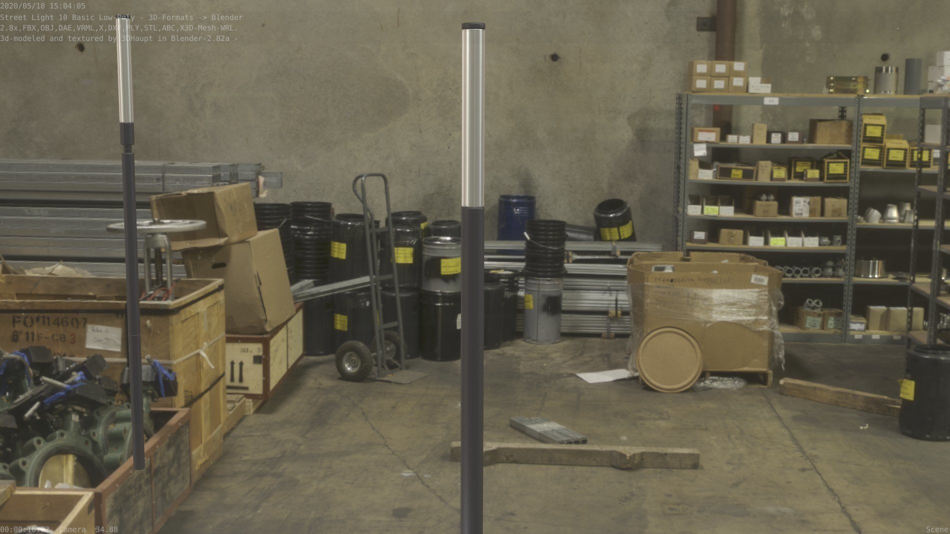 Street Light 10 Basic Low-Poly 535mm Low-poly 3D model_89