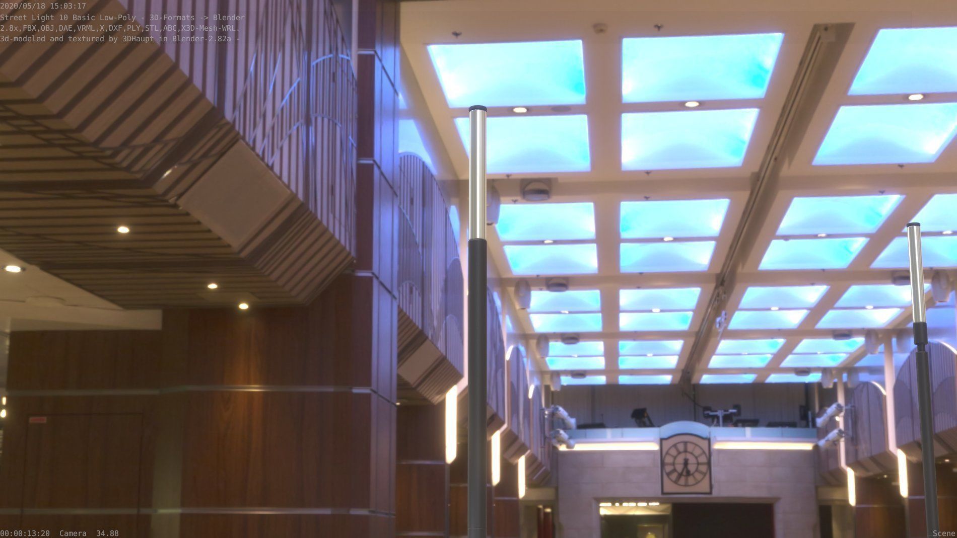 Street Light 10 Basic Low-Poly 535mm Low-poly 3D model_35