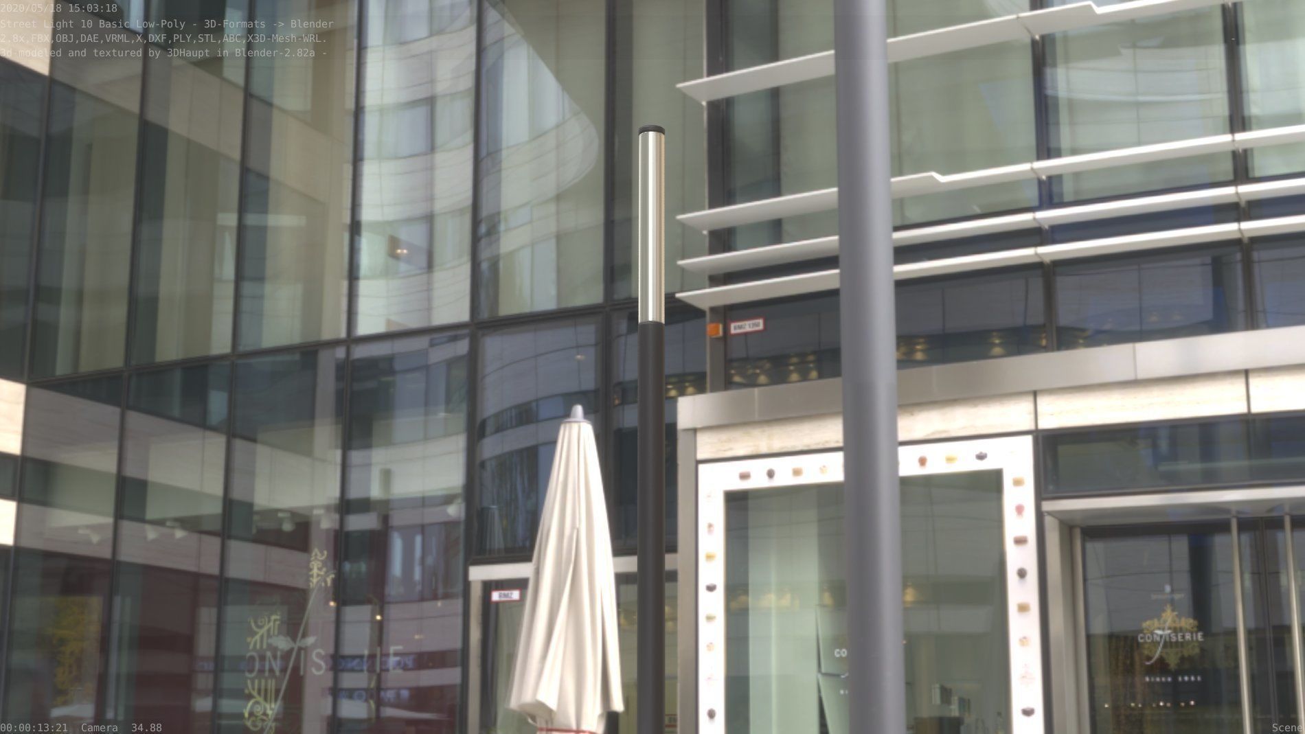 Street Light 10 Basic Low-Poly 535mm Low-poly 3D model_36