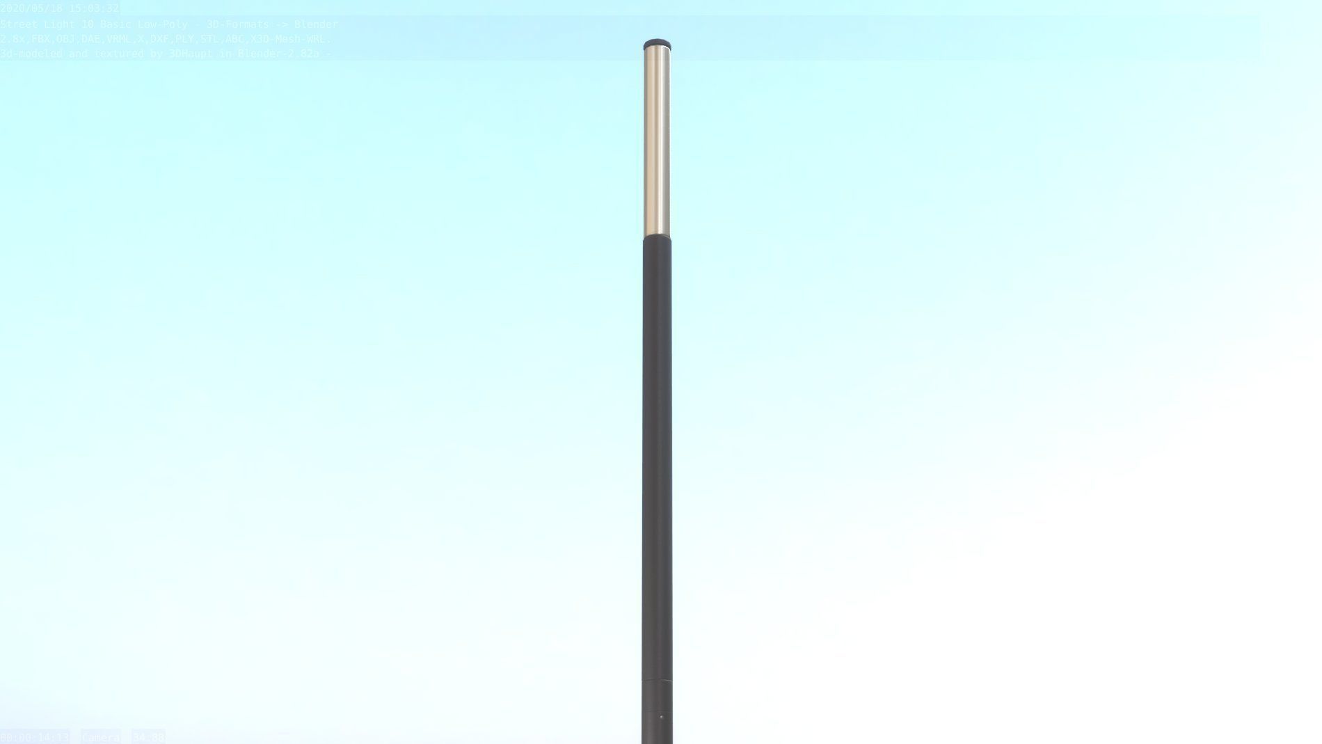 Street Light 10 Basic Low-Poly 535mm Low-poly 3D model_52