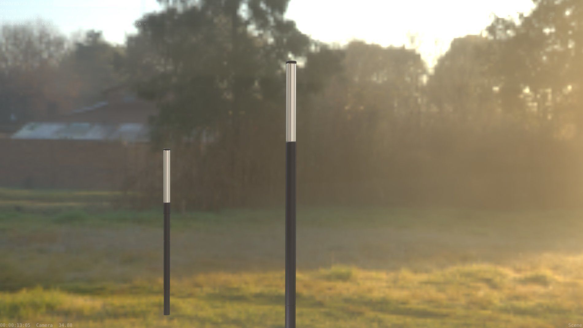 Street Light 10 Basic Low-Poly 535mm Low-poly 3D model_22
