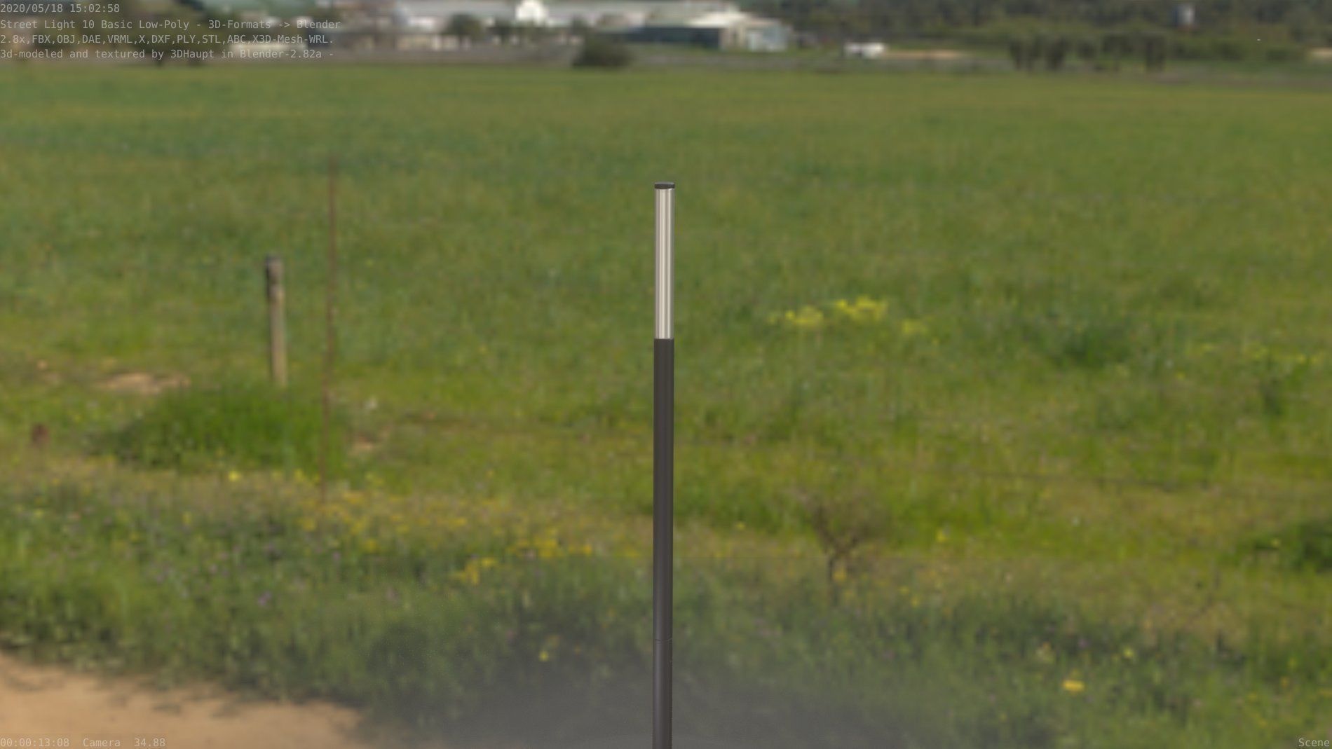 Street Light 10 Basic Low-Poly 535mm Low-poly 3D model_23