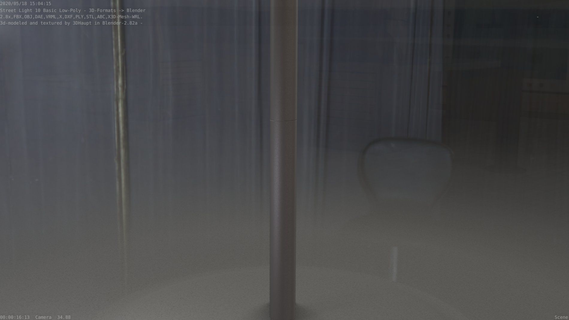 Street Light 10 Basic Low-Poly 535mm Low-poly 3D model_99