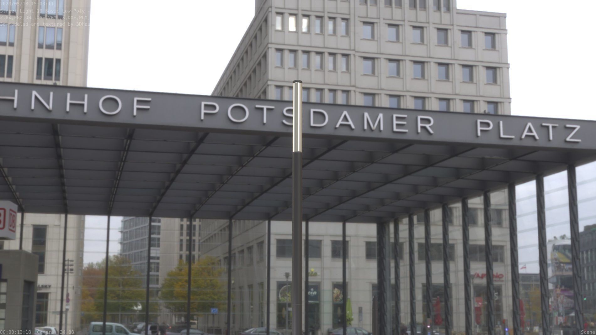 Street Light 10 Basic Low-Poly 535mm Low-poly 3D model_33