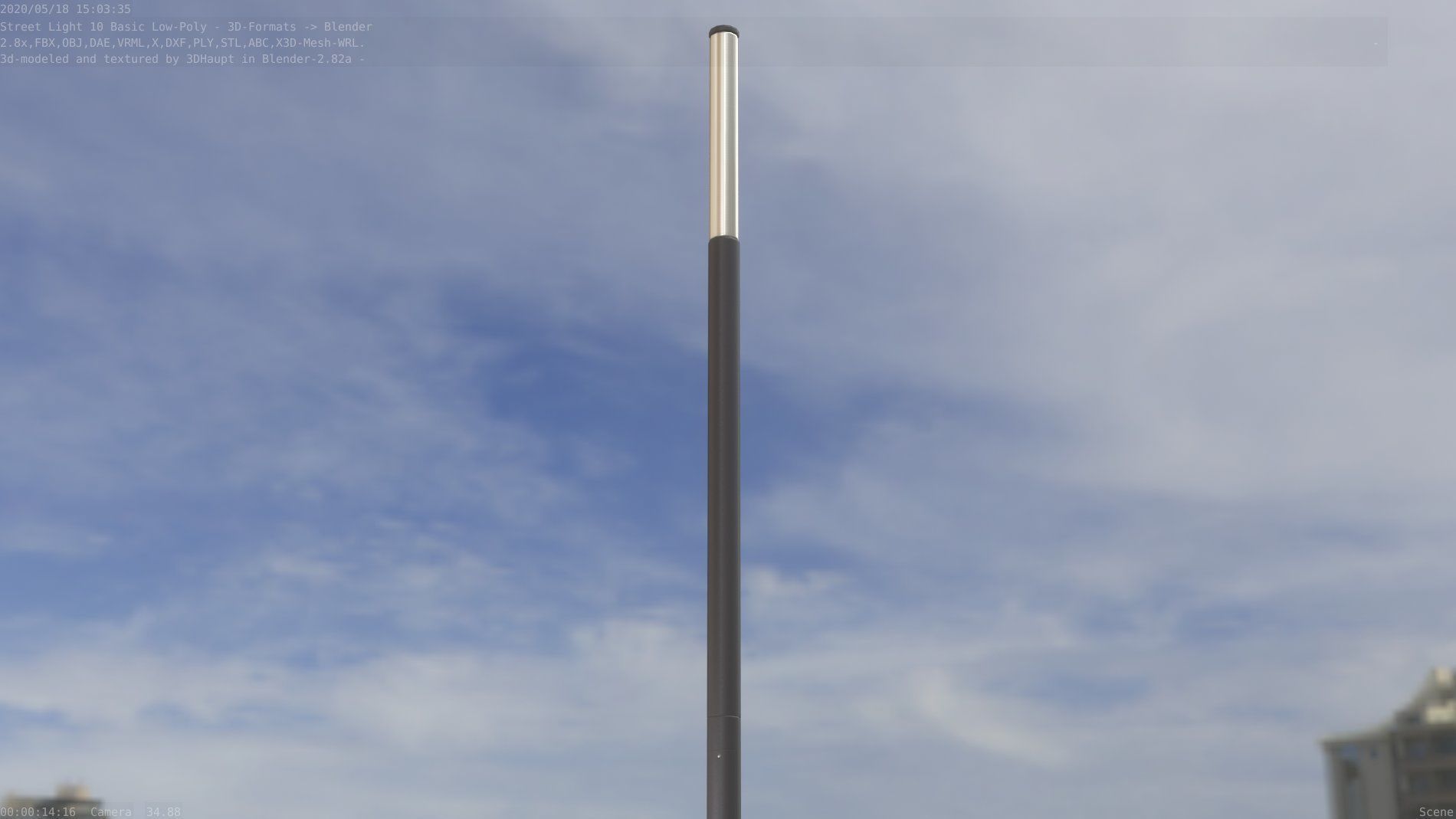 Street Light 10 Basic Low-Poly 535mm Low-poly 3D model_55