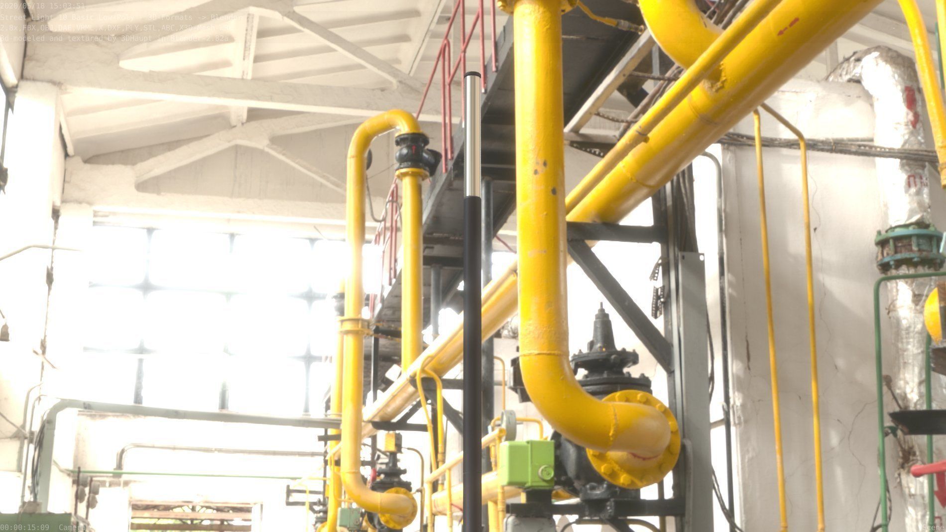 Street Light 10 Basic Low-Poly 535mm Low-poly 3D model_73