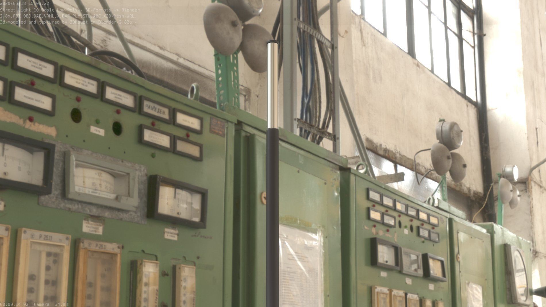 Street Light 10 Basic Low-Poly 535mm Low-poly 3D model_42