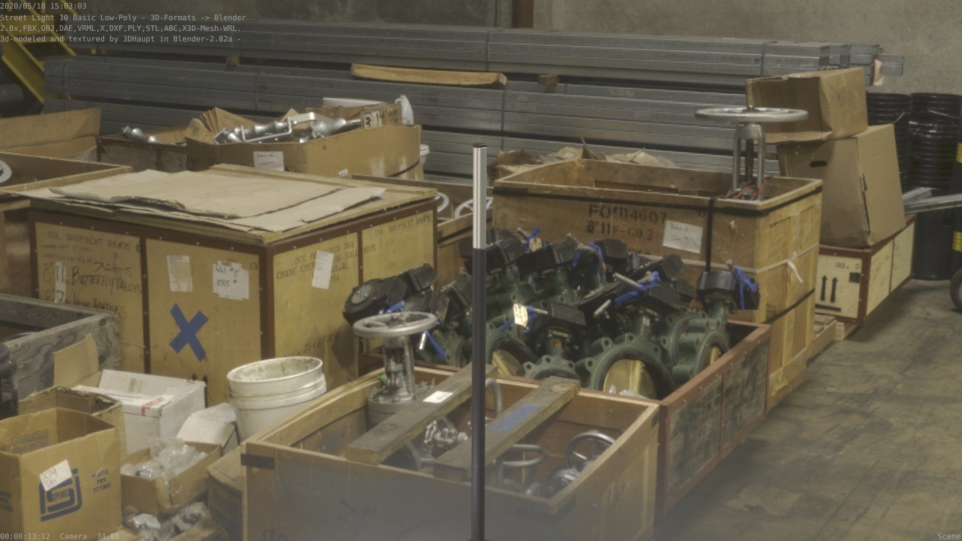 Street Light 10 Basic Low-Poly 535mm Low-poly 3D model_27