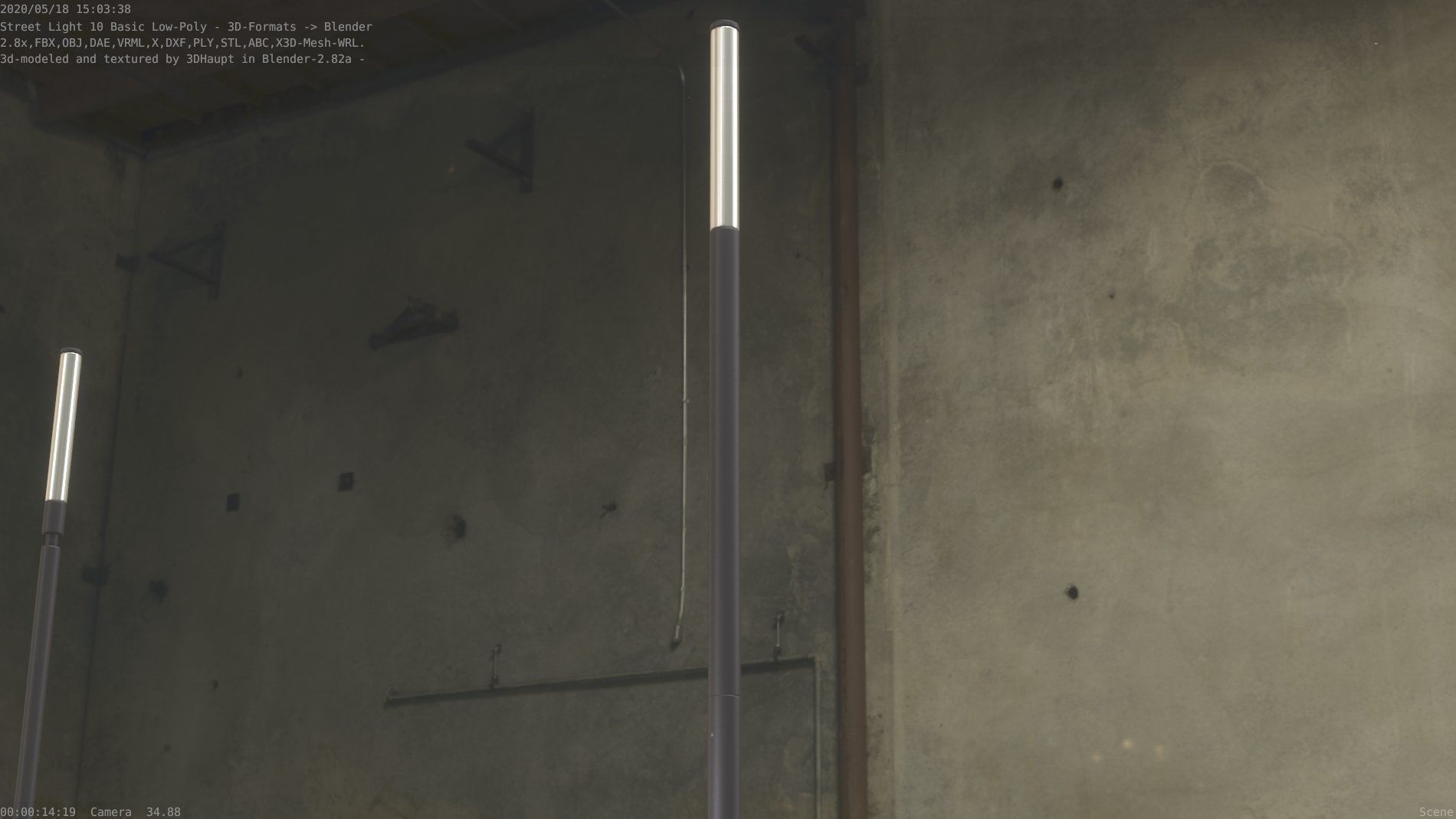 Street Light 10 Basic Low-Poly 535mm Low-poly 3D model_58