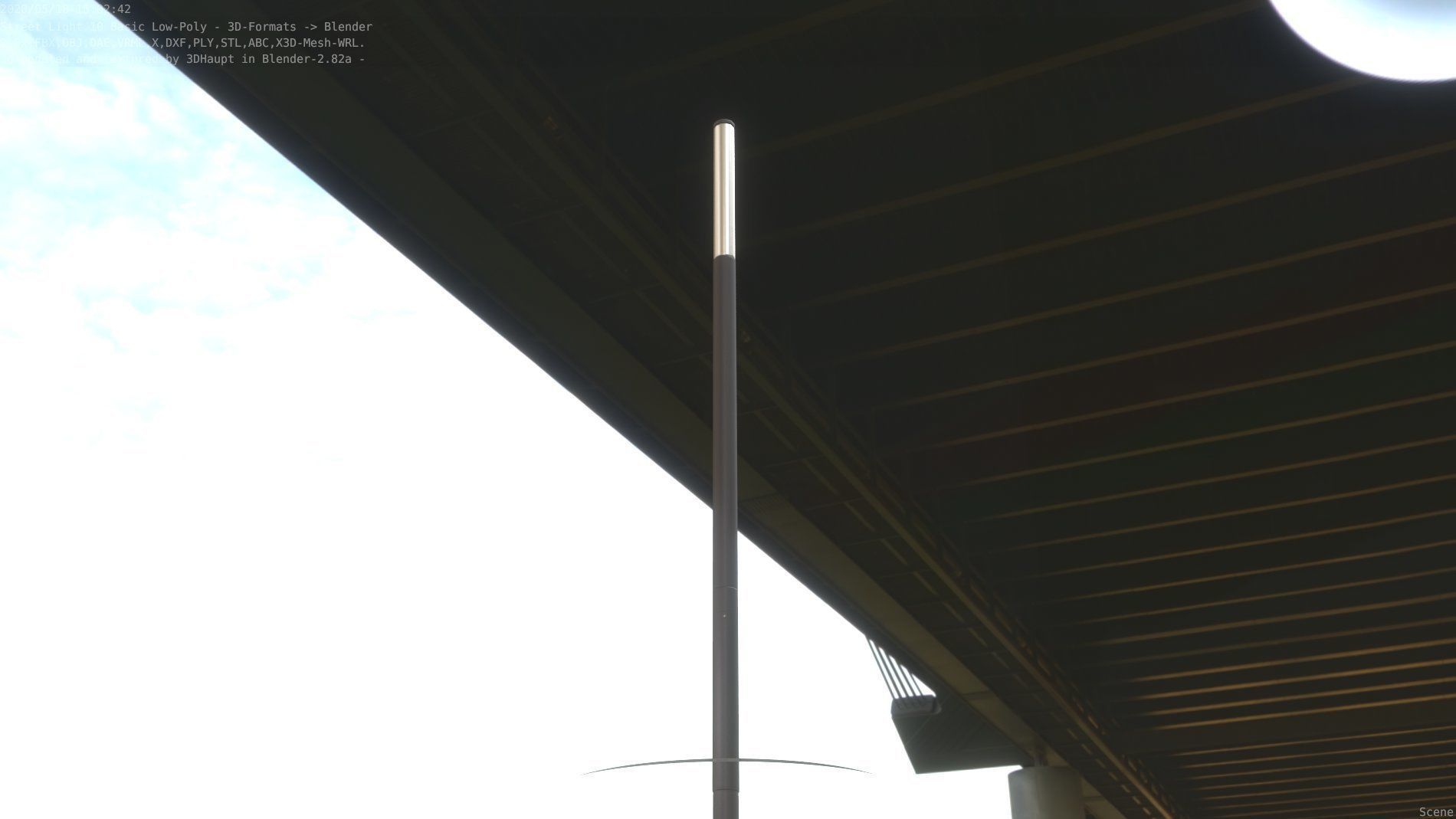 Street Light 10 Basic Low-Poly 535mm Low-poly 3D model_11
