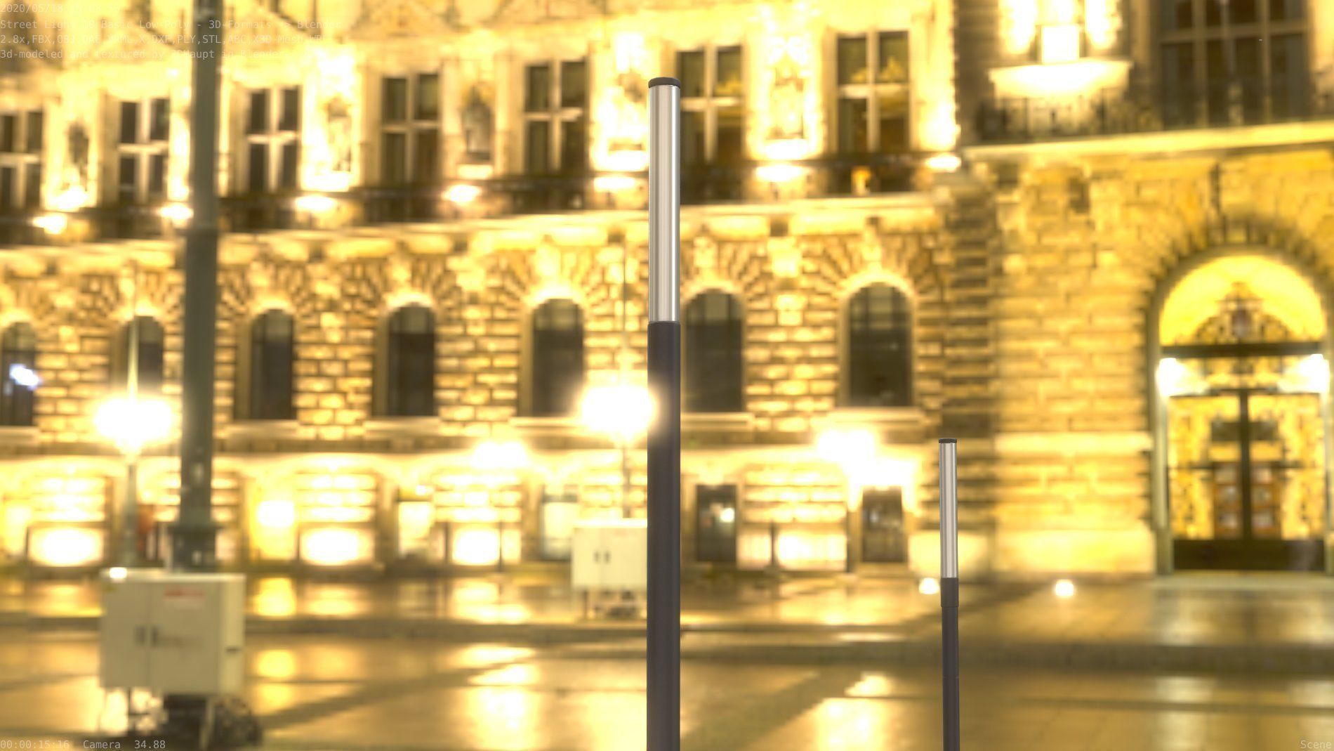 Street Light 10 Basic Low-Poly 535mm Low-poly 3D model_79