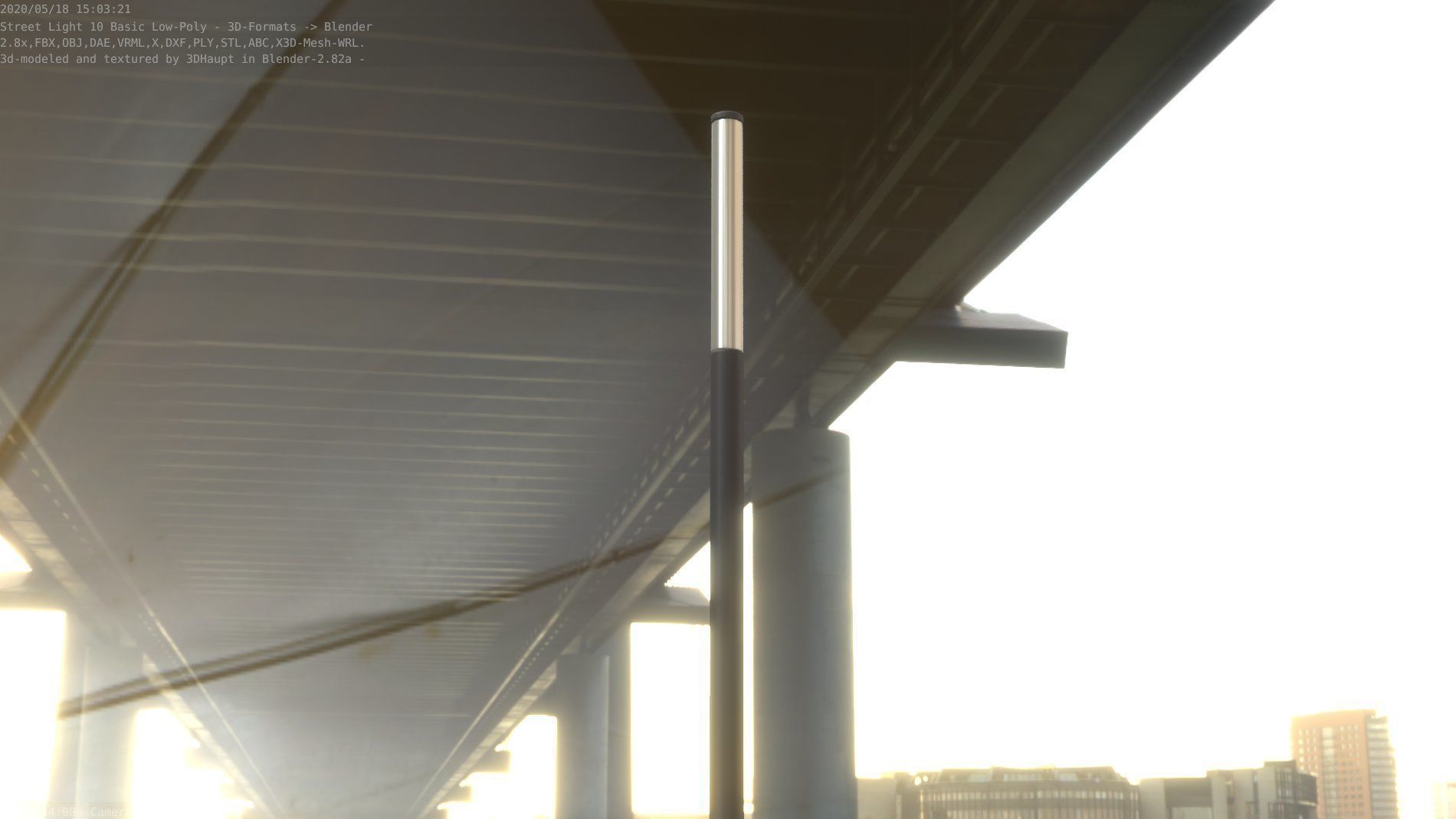 Street Light 10 Basic Low-Poly 535mm Low-poly 3D model_40