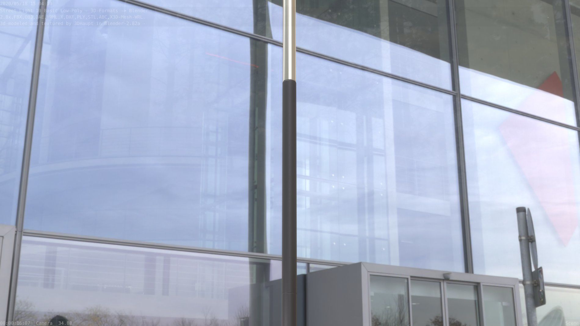 Street Light 10 Basic Low-Poly 535mm Low-poly 3D model_94