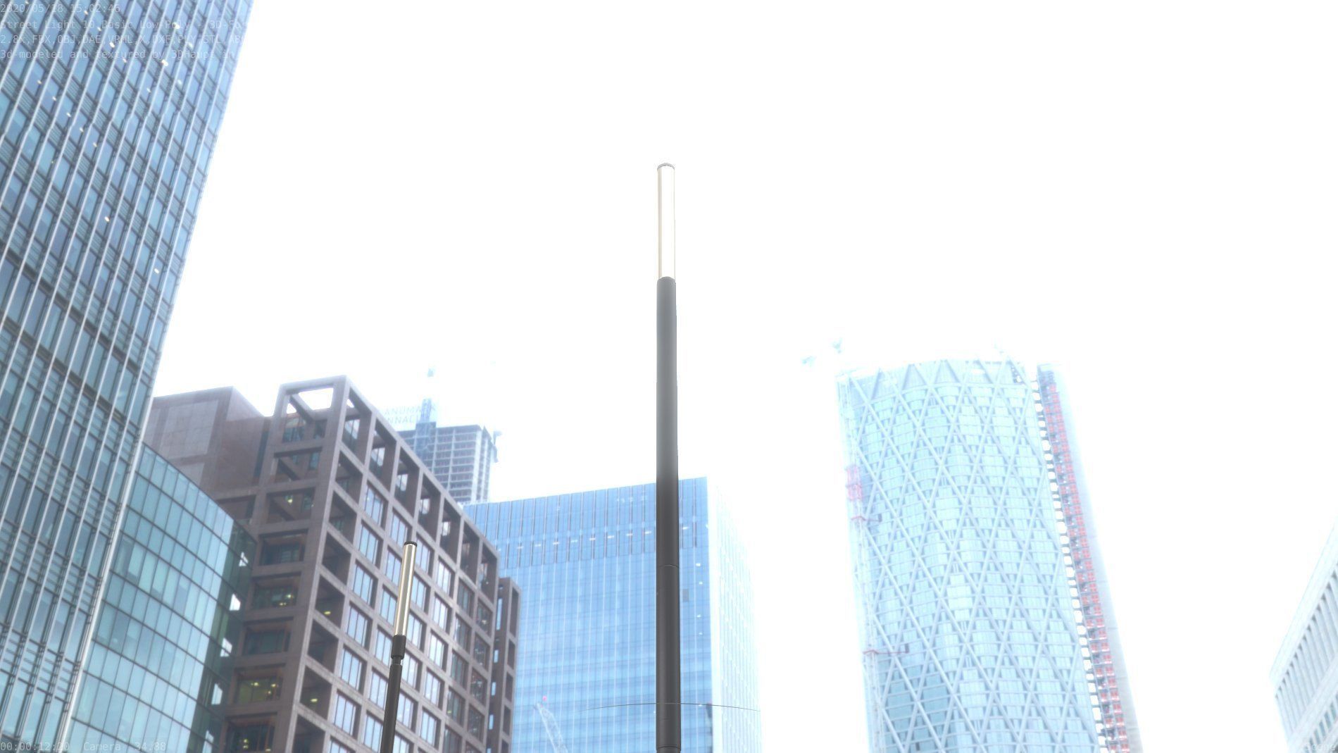 Street Light 10 Basic Low-Poly 535mm Low-poly 3D model_14