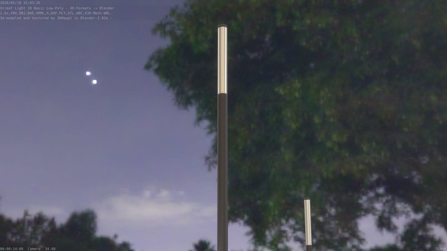 Street Light 10 Basic Low-Poly 535mm Low-poly 3D model_48