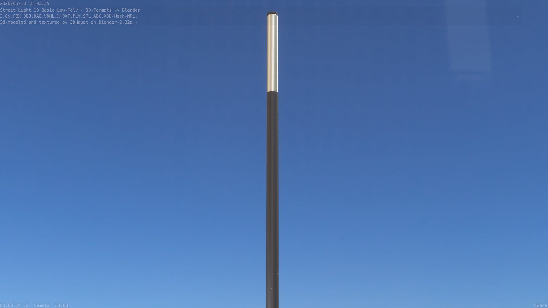 Street Light 10 Basic Low-Poly 535mm Low-poly 3D model_54