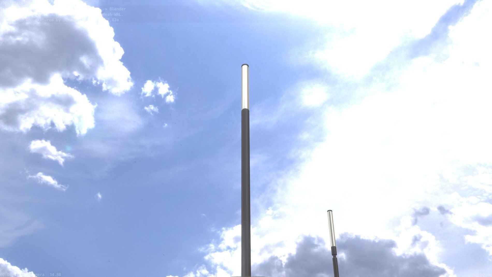 Street Light 10 Basic Low-Poly 535mm Low-poly 3D model_5
