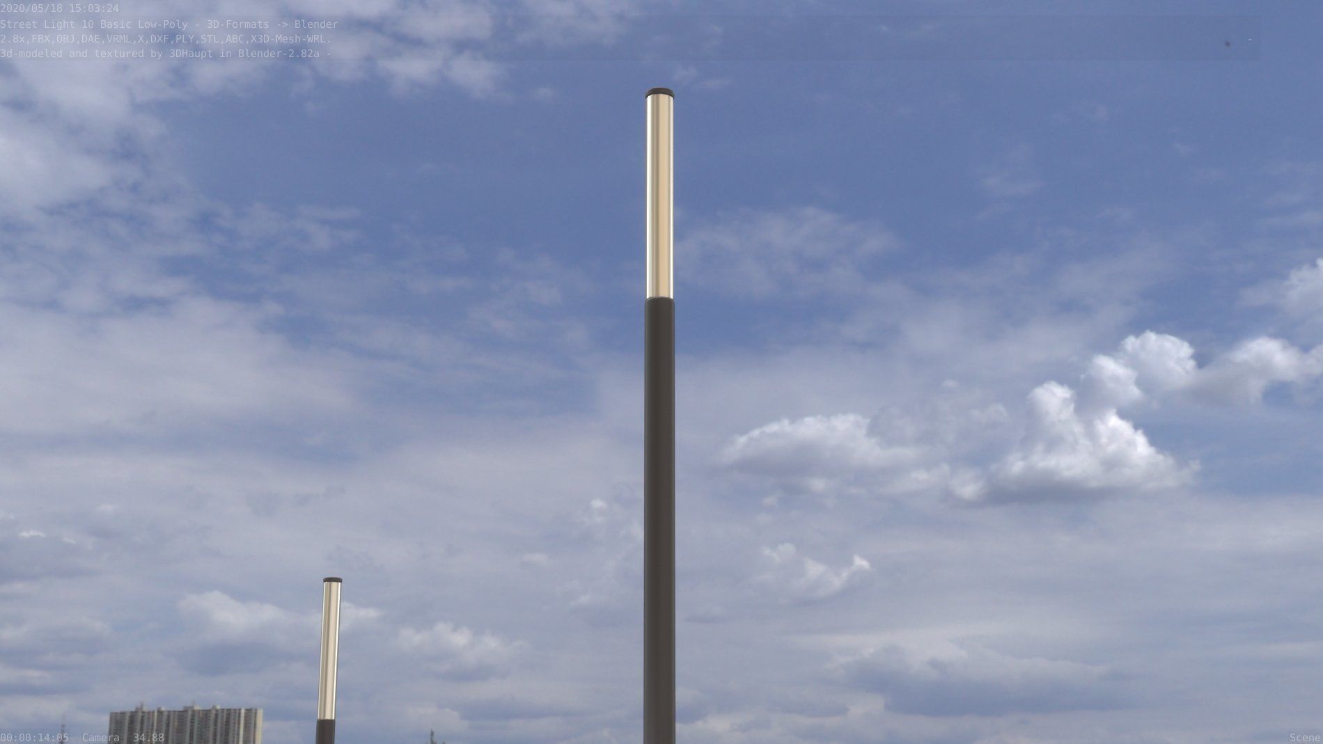 Street Light 10 Basic Low-Poly 535mm Low-poly 3D model_45