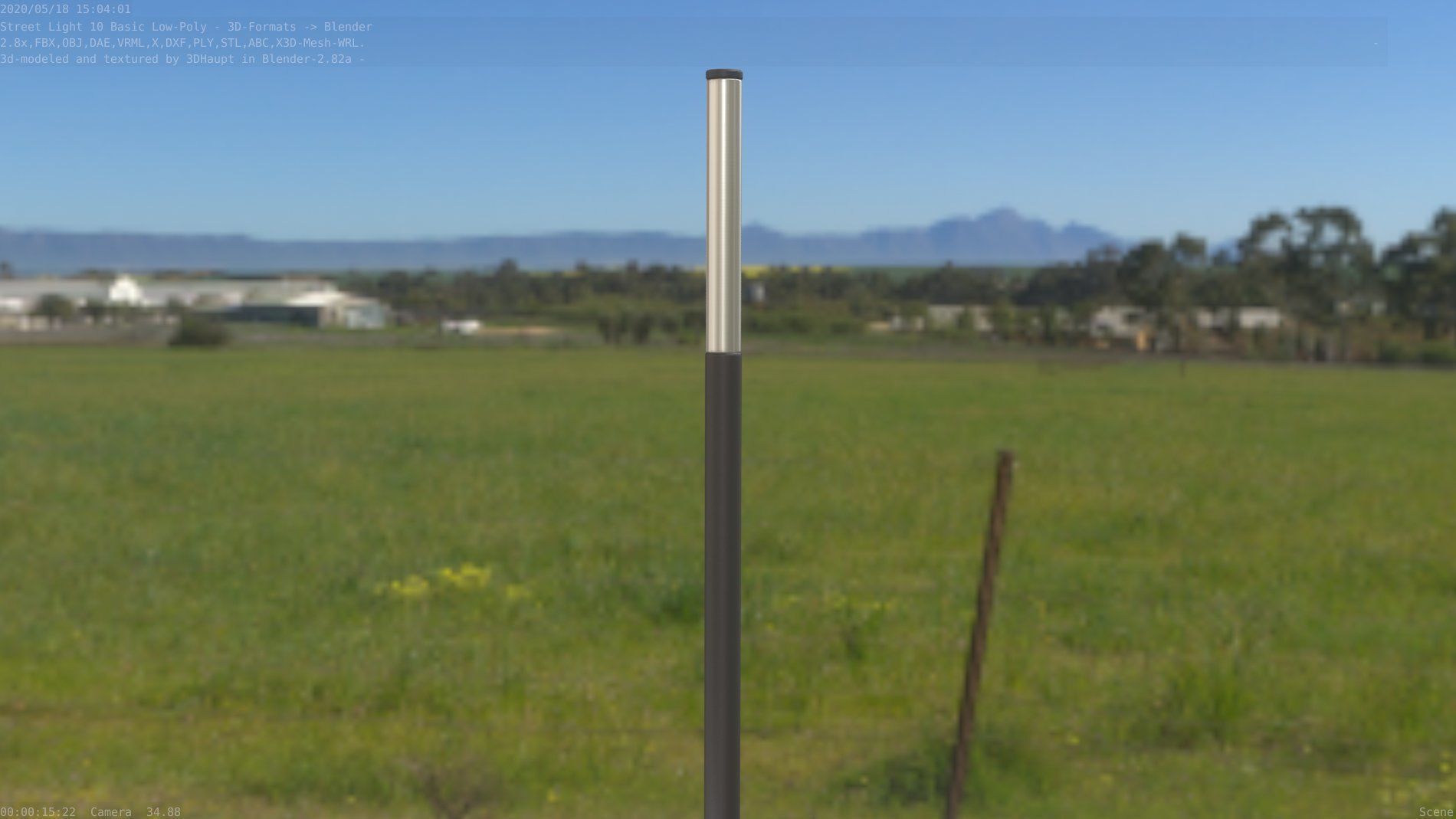 Street Light 10 Basic Low-Poly 535mm Low-poly 3D model_85