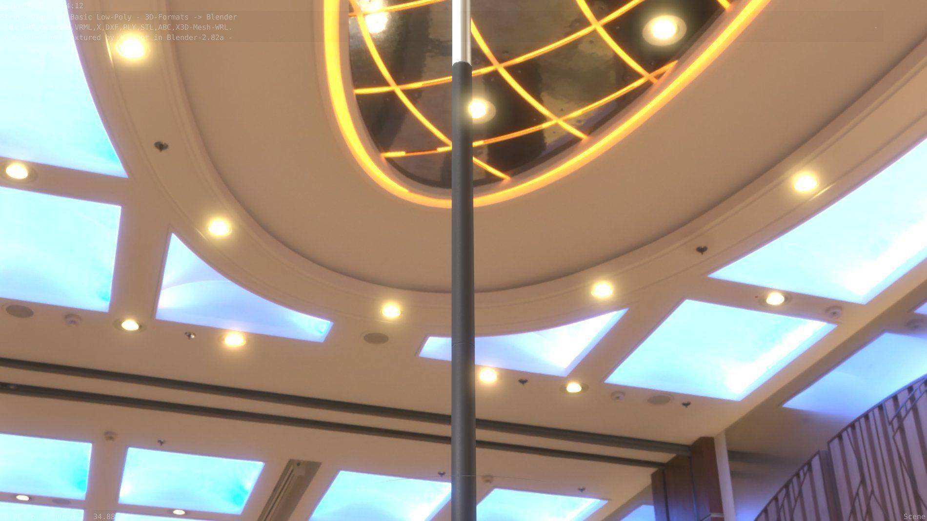 Street Light 10 Basic Low-Poly 535mm Low-poly 3D model_96