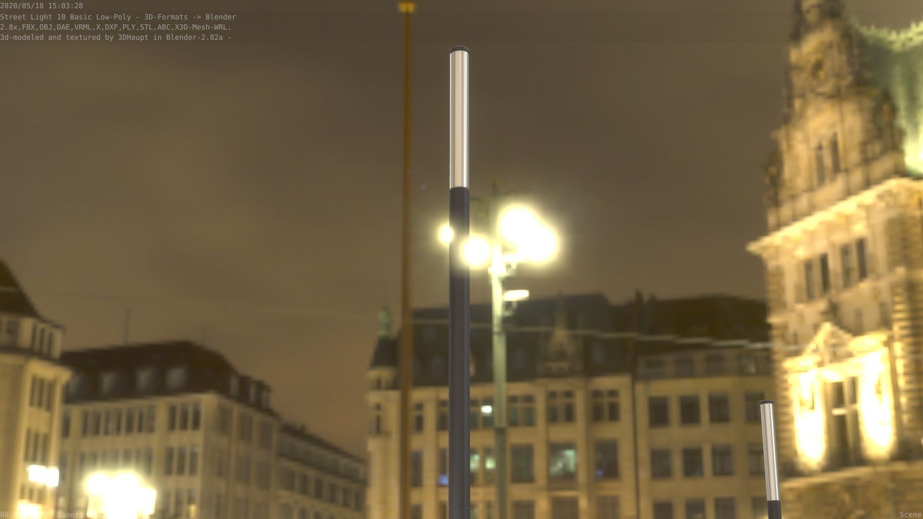 Street Light 10 Basic Low-Poly 535mm Low-poly 3D model_49