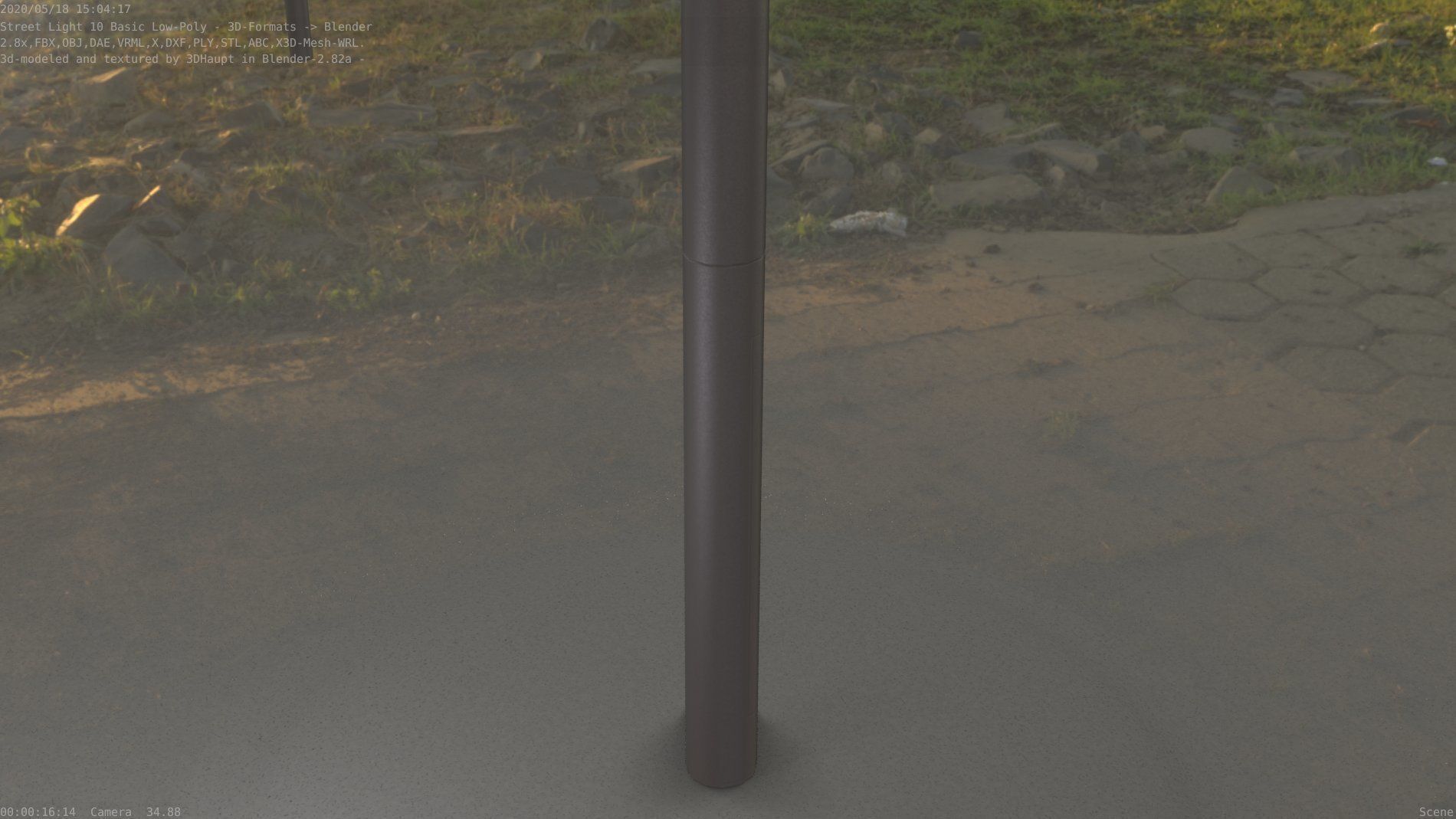 Street Light 10 Basic Low-Poly 535mm Low-poly 3D model_100