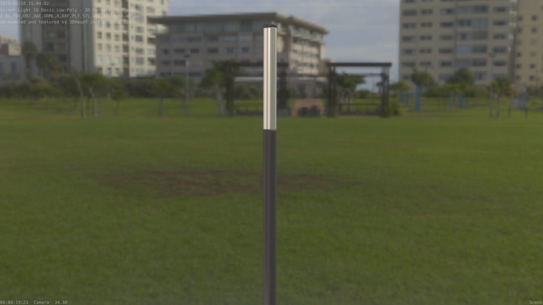 Street Light 10 Basic Low-Poly 535mm Low-poly 3D model_86