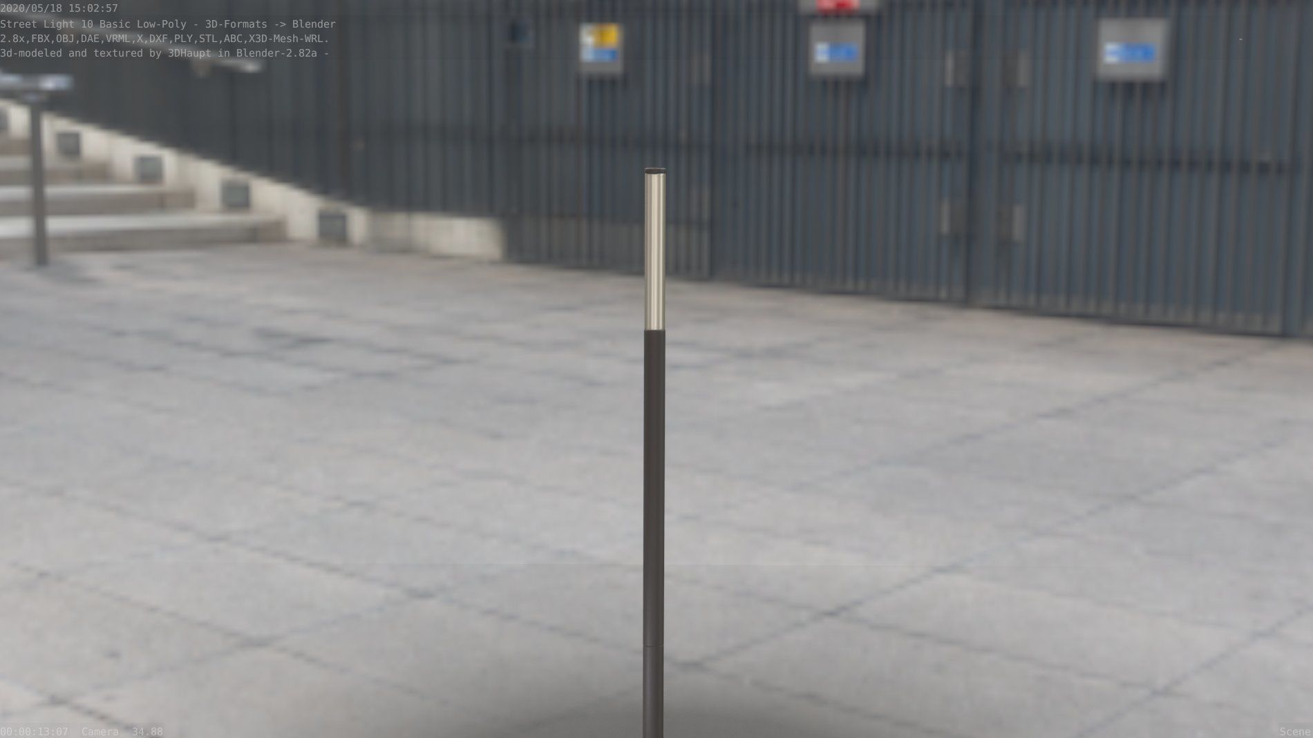Street Light 10 Basic Low-Poly 535mm Low-poly 3D model_4