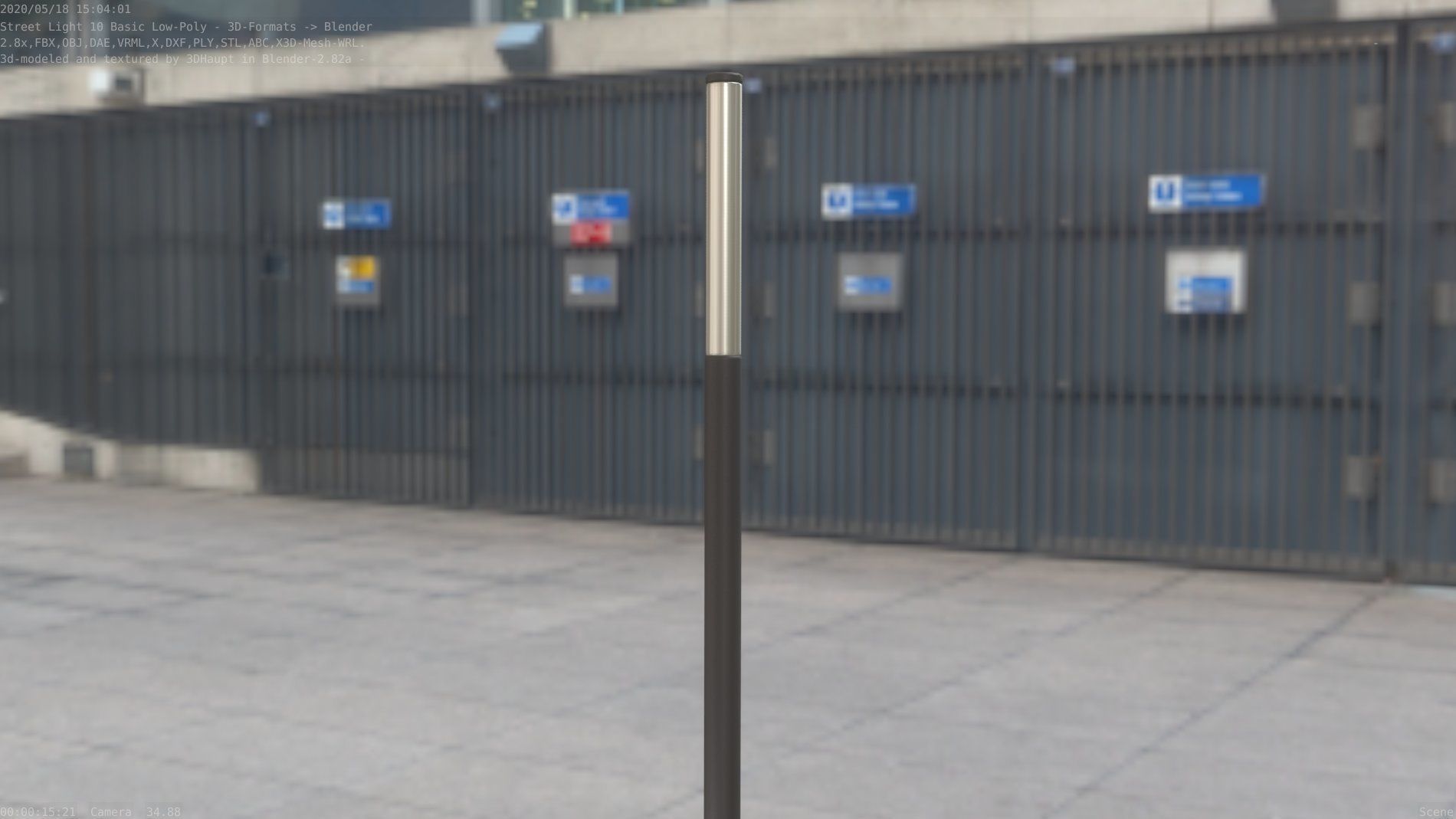 Street Light 10 Basic Low-Poly 535mm Low-poly 3D model_84