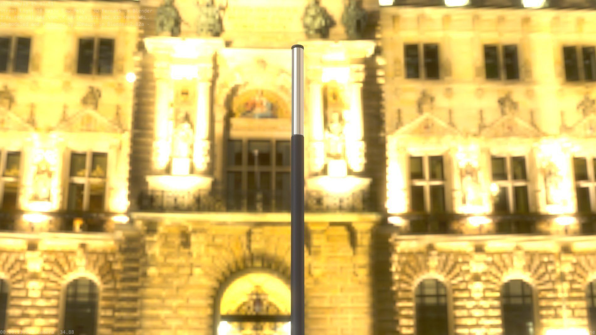 Street Light 10 Basic Low-Poly 535mm Low-poly 3D model_19