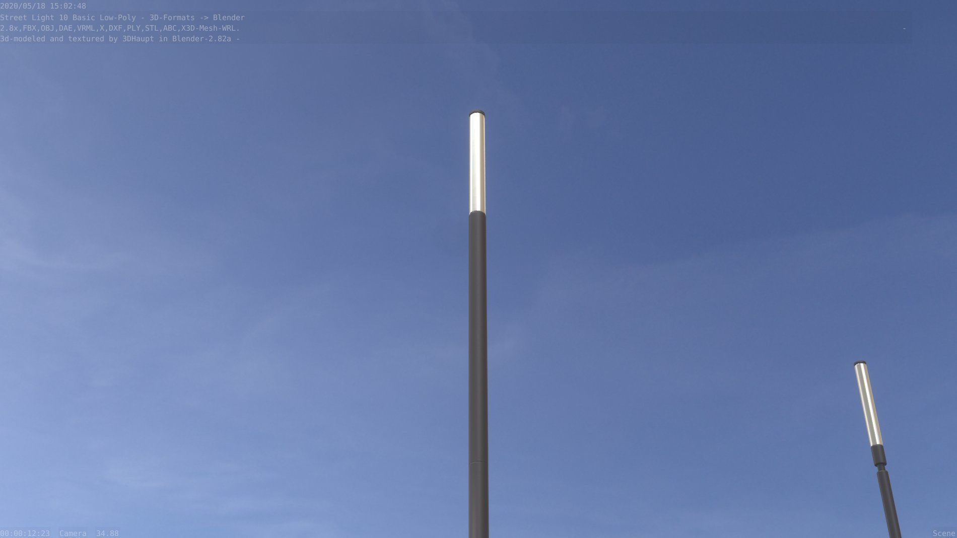 Street Light 10 Basic Low-Poly 535mm Low-poly 3D model_16