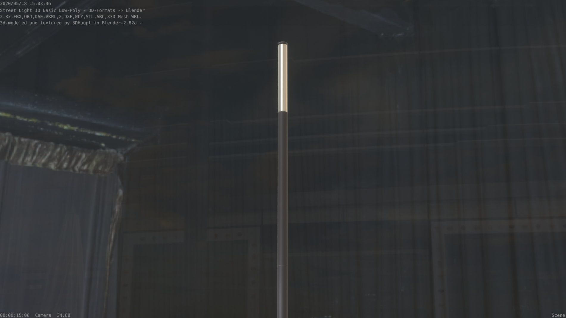 Street Light 10 Basic Low-Poly 535mm Low-poly 3D model_70