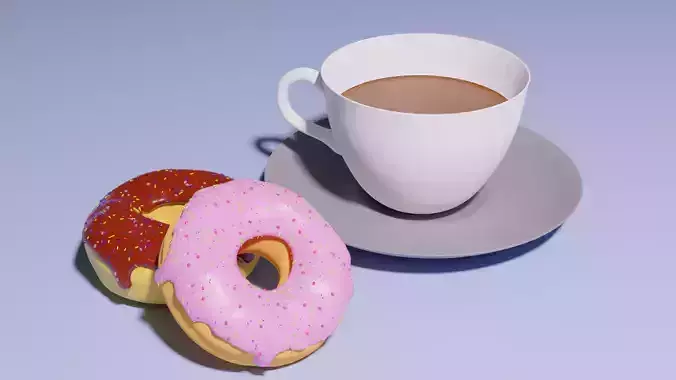 2 donuts and cup of coffee
