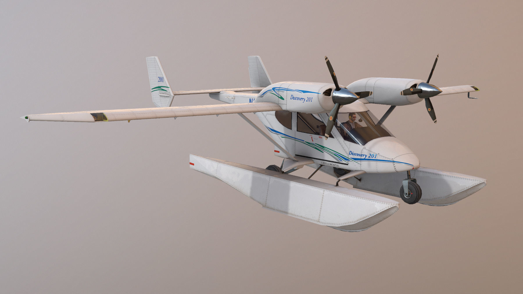 Accord-201 Floatsplane Discovery Livery Low-poly 3D model_22