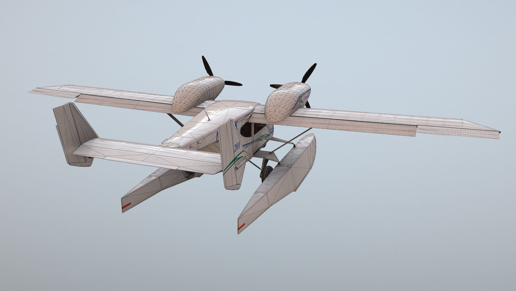 Accord-201 Floatsplane Discovery Livery Low-poly 3D model_26