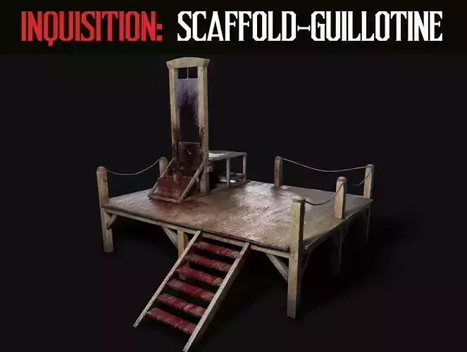 Inquisition - Scaffold and Guillotine Low-poly 3D model