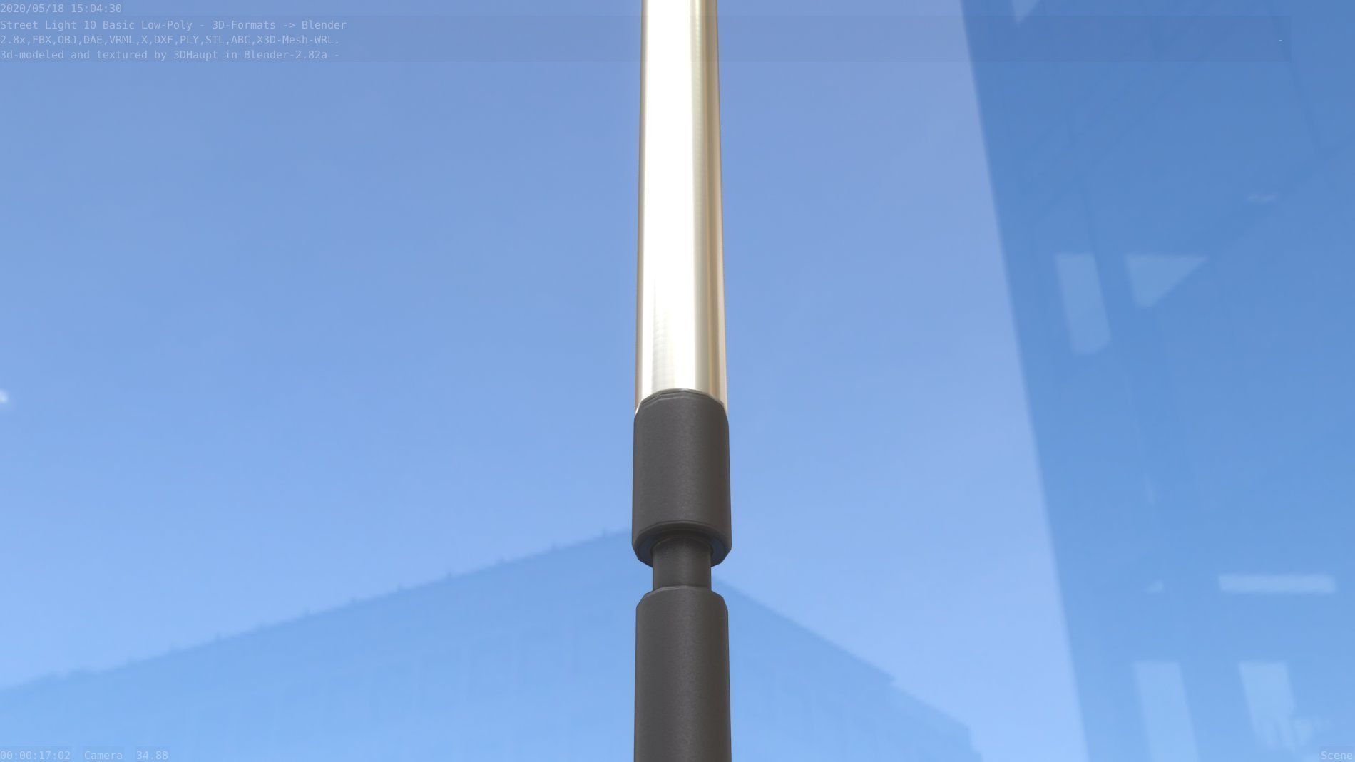 Street Light 10 Basic Low-Poly 600mm Low-poly 3D model_17