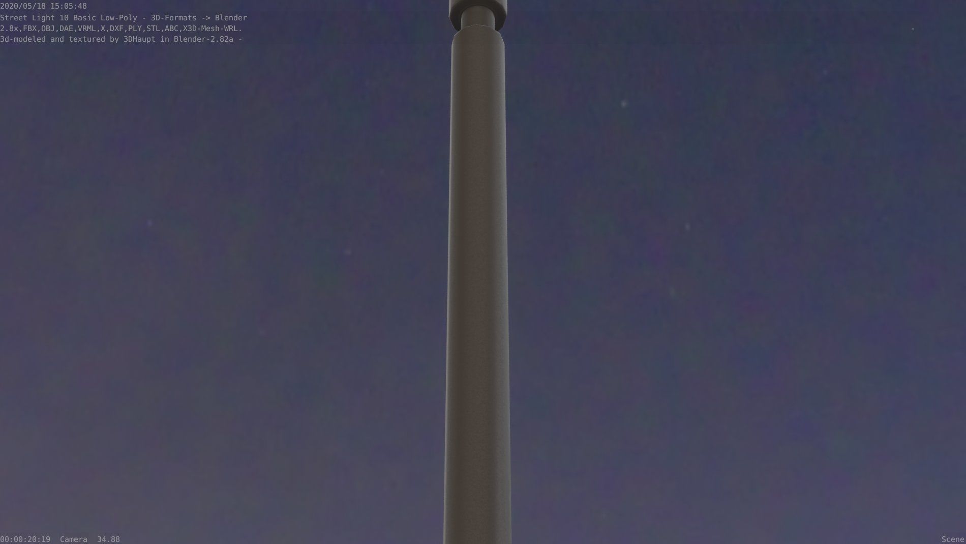 Street Light 10 Basic Low-Poly 600mm Low-poly 3D model_99
