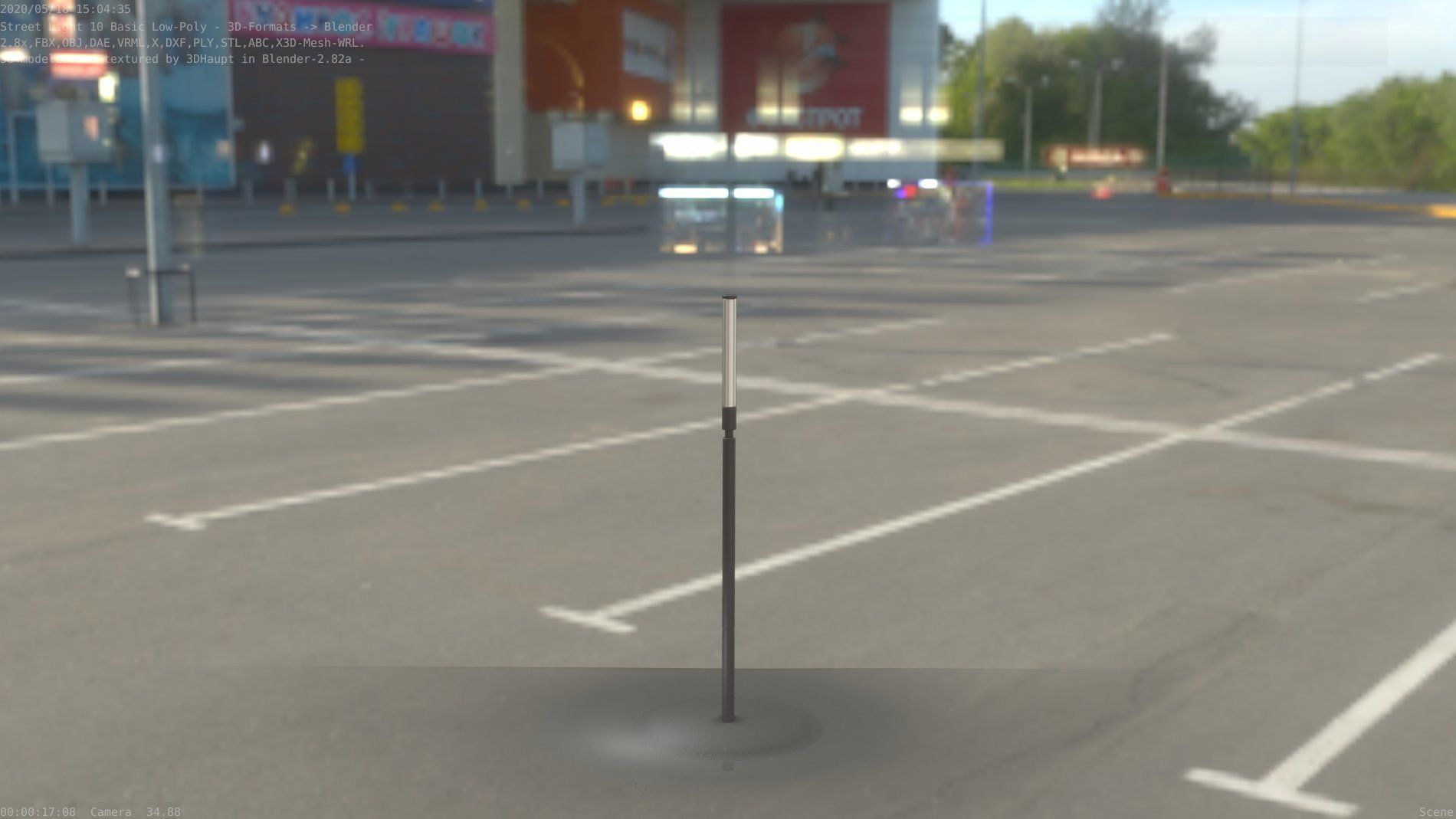 Street Light 10 Basic Low-Poly 600mm Low-poly 3D model_22