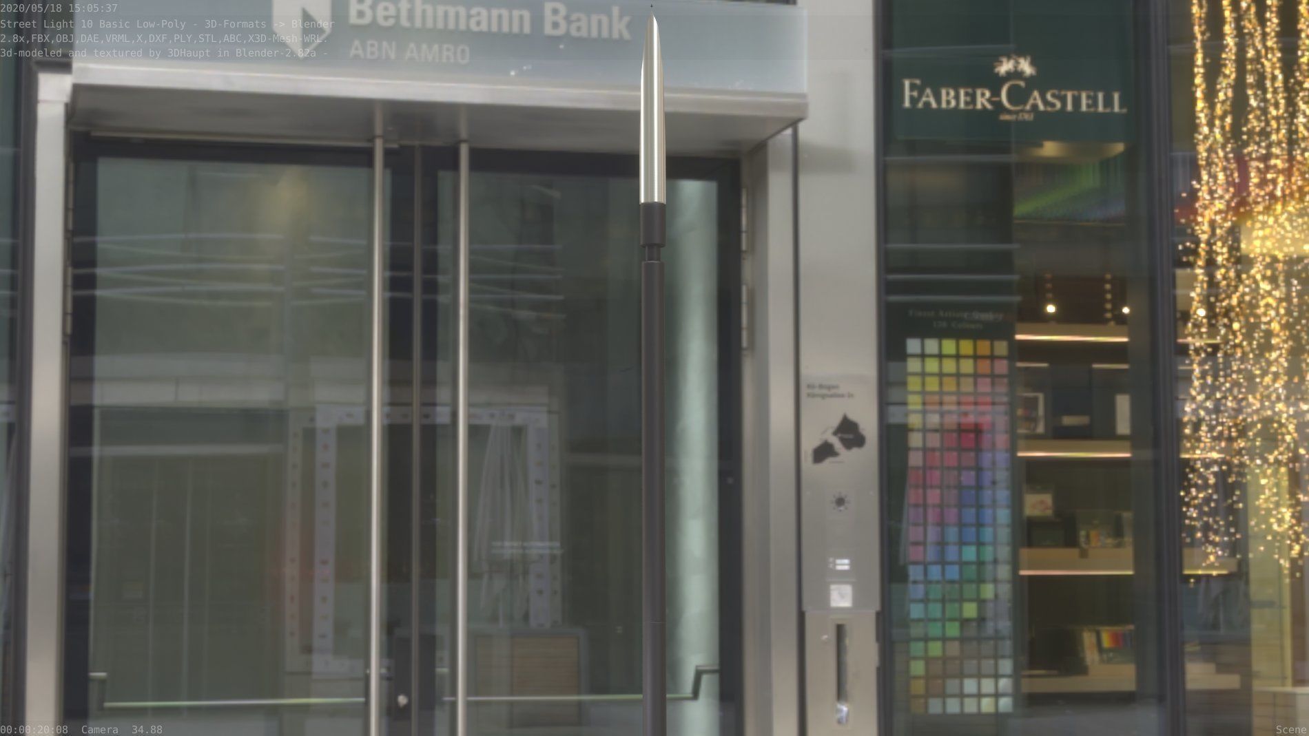 Street Light 10 Basic Low-Poly 600mm Low-poly 3D model_88