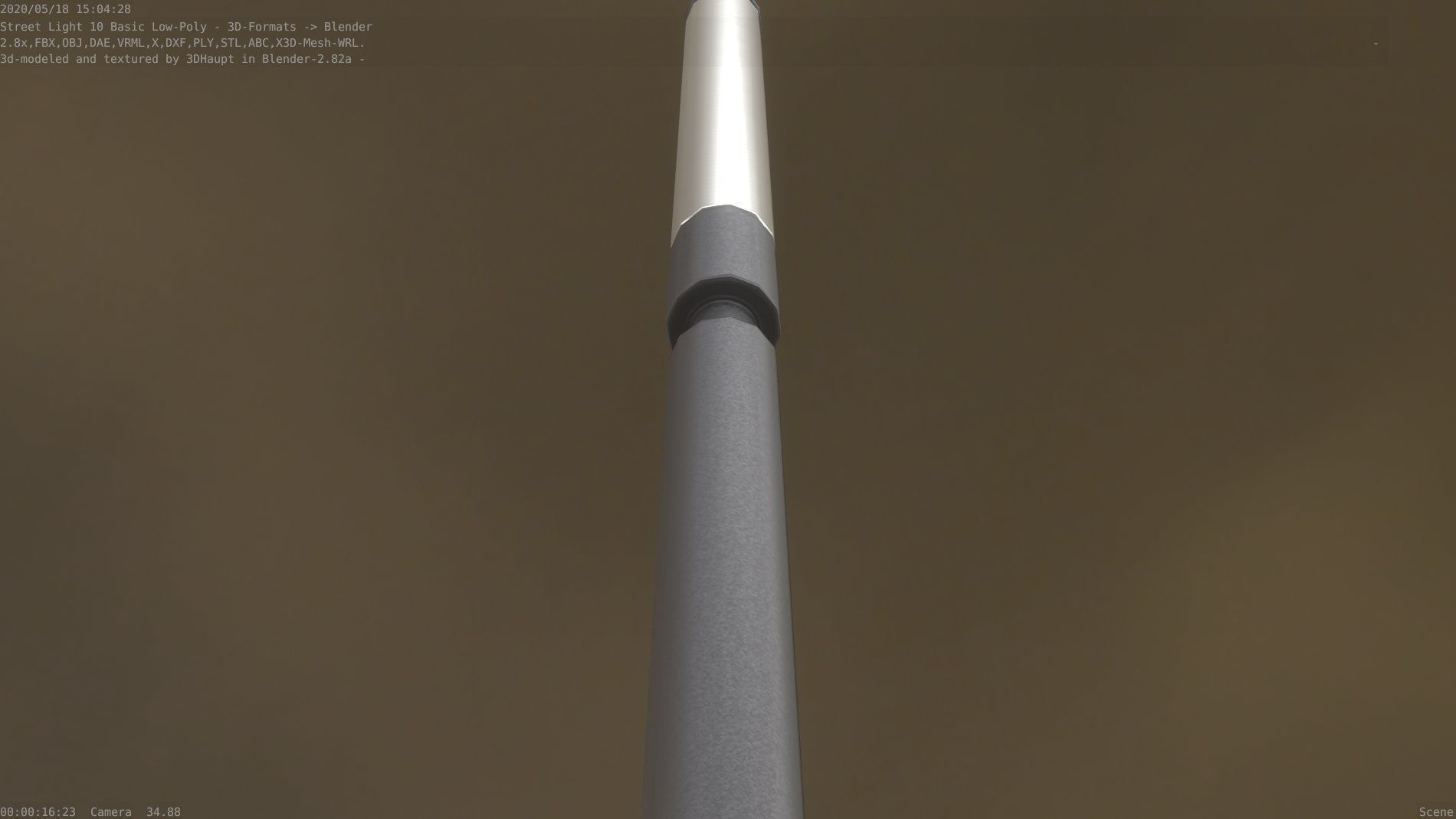 Street Light 10 Basic Low-Poly 600mm Low-poly 3D model_14