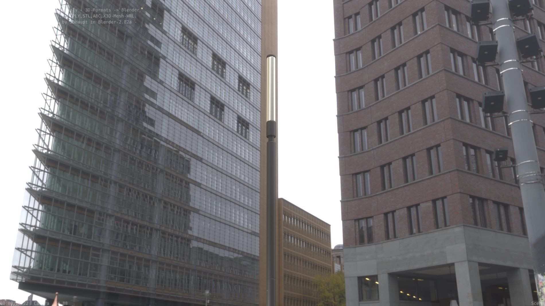 Street Light 10 Basic Low-Poly 600mm Low-poly 3D model_3