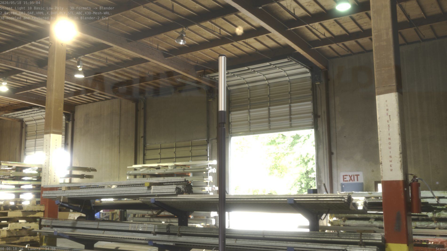 Street Light 10 Basic Low-Poly 600mm Low-poly 3D model_51